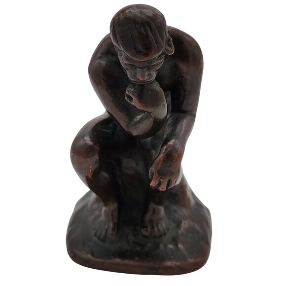 Rodin's The Thinker Bronze Bookend - Picture 1 of 6